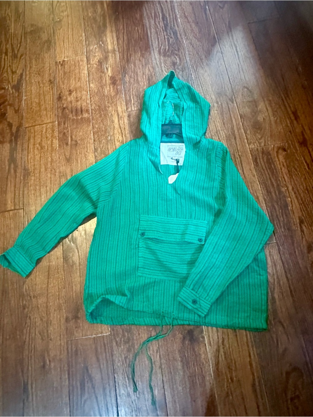Beautiful Ace & Jig Drawstring Baha Berde Pinstripe Pullover